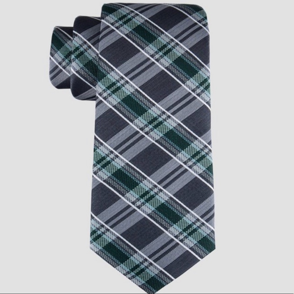 Goodfellow & Co. Mens’ Plaid Tie | Navy Blue and Forest Green